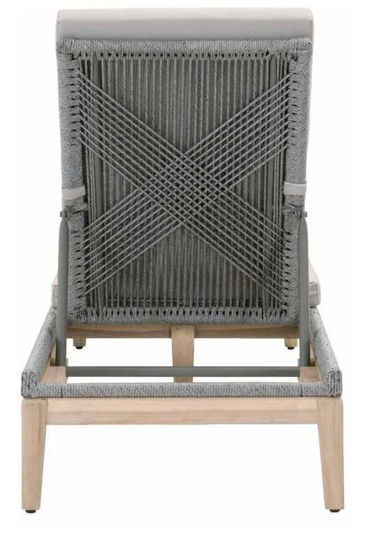 Essentials For Living 6823.PLA/SGRY/GT Loom Outdoor Chaise Lounge in Platinum Rope Performance Smoke Gray Gray Teak Essentials For Living 6823.PLA/SGRY/GT Loom Outdoor Chaise Lounge in Platinum Rope Performance Smoke Gray Gray Teak