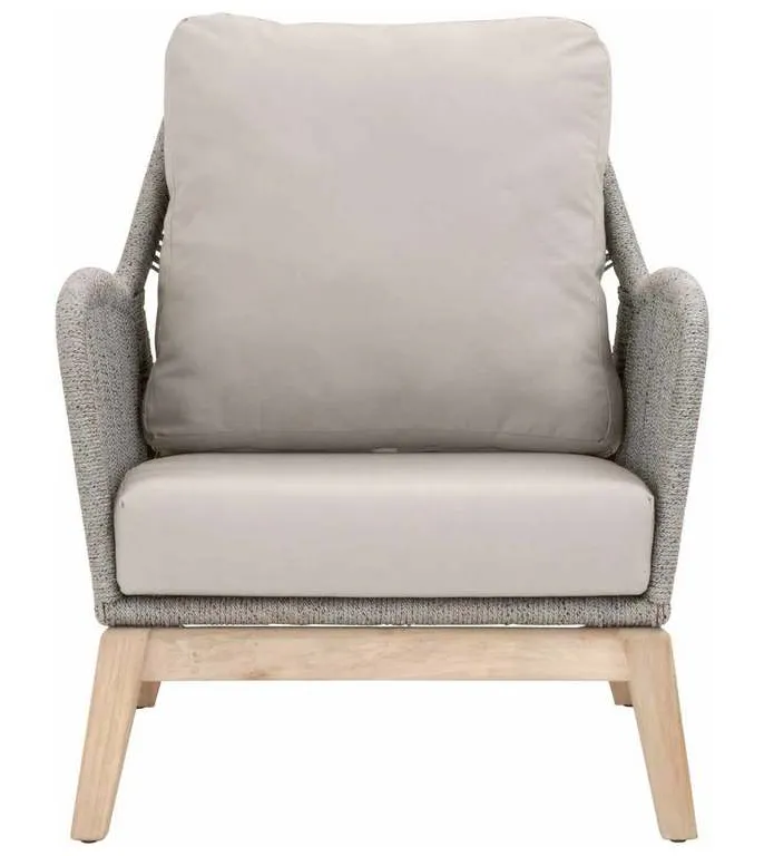 Essentials for Living 6817.PLA-R/SG/GT Loom Outdoor Club Chair in Platinum Rope Performance Smoke Gray Gray Teak Essentials for Living 6817.PLA-R/SG/GT Loom Outdoor Club Chair in Platinum Rope Performance Smoke Gray Gray Teak