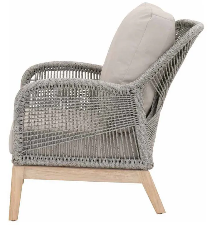 Essentials for Living 6817.PLA-R/SG/GT Loom Outdoor Club Chair in Platinum Rope Performance Smoke Gray Gray Teak Essentials for Living 6817.PLA-R/SG/GT Loom Outdoor Club Chair in Platinum Rope Performance Smoke Gray Gray Teak