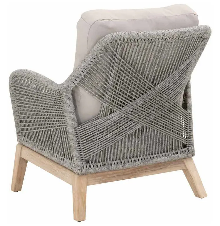 Essentials for Living 6817.PLA-R/SG/GT Loom Outdoor Club Chair in Platinum Rope Performance Smoke Gray Gray Teak Essentials for Living 6817.PLA-R/SG/GT Loom Outdoor Club Chair in Platinum Rope Performance Smoke Gray Gray Teak