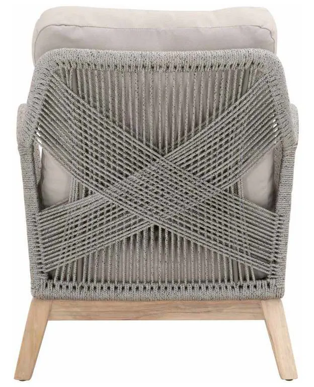 Essentials for Living 6817.PLA-R/SG/GT Loom Outdoor Club Chair in Platinum Rope Performance Smoke Gray Gray Teak Essentials for Living 6817.PLA-R/SG/GT Loom Outdoor Club Chair in Platinum Rope Performance Smoke Gray Gray Teak