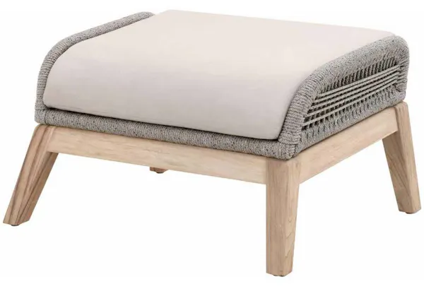 Essentials for Living 6817FS.PLA-R/SG/GT Loom Outdoor Footstool in Platinum Rope Performance Smoke Gray Gray Teak Essentials for Living 6817FS.PLA-R/SG/GT Loom Outdoor Footstool in Platinum Rope Performance Smoke Gray Gray Teak