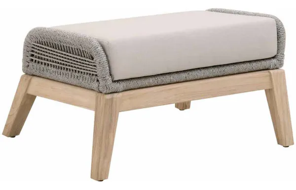 Essentials for Living 6817FS.PLA-R/SG/GT Loom Outdoor Footstool in Platinum Rope Performance Smoke Gray Gray Teak Essentials for Living 6817FS.PLA-R/SG/GT Loom Outdoor Footstool in Platinum Rope Performance Smoke Gray Gray Teak