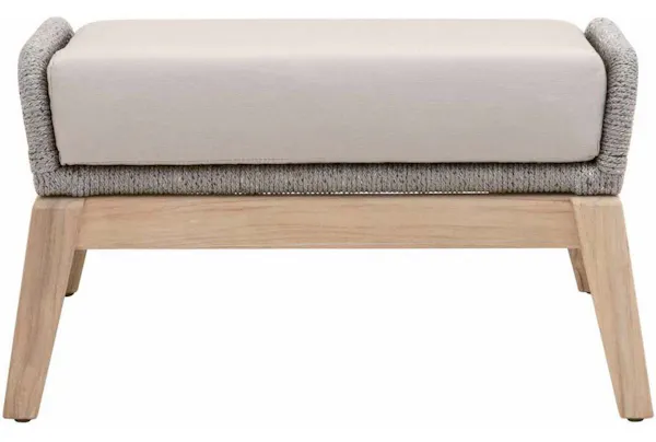 Essentials for Living 6817FS.PLA-R/SG/GT Loom Outdoor Footstool in Platinum Rope Performance Smoke Gray Gray Teak Essentials for Living 6817FS.PLA-R/SG/GT Loom Outdoor Footstool in Platinum Rope Performance Smoke Gray Gray Teak