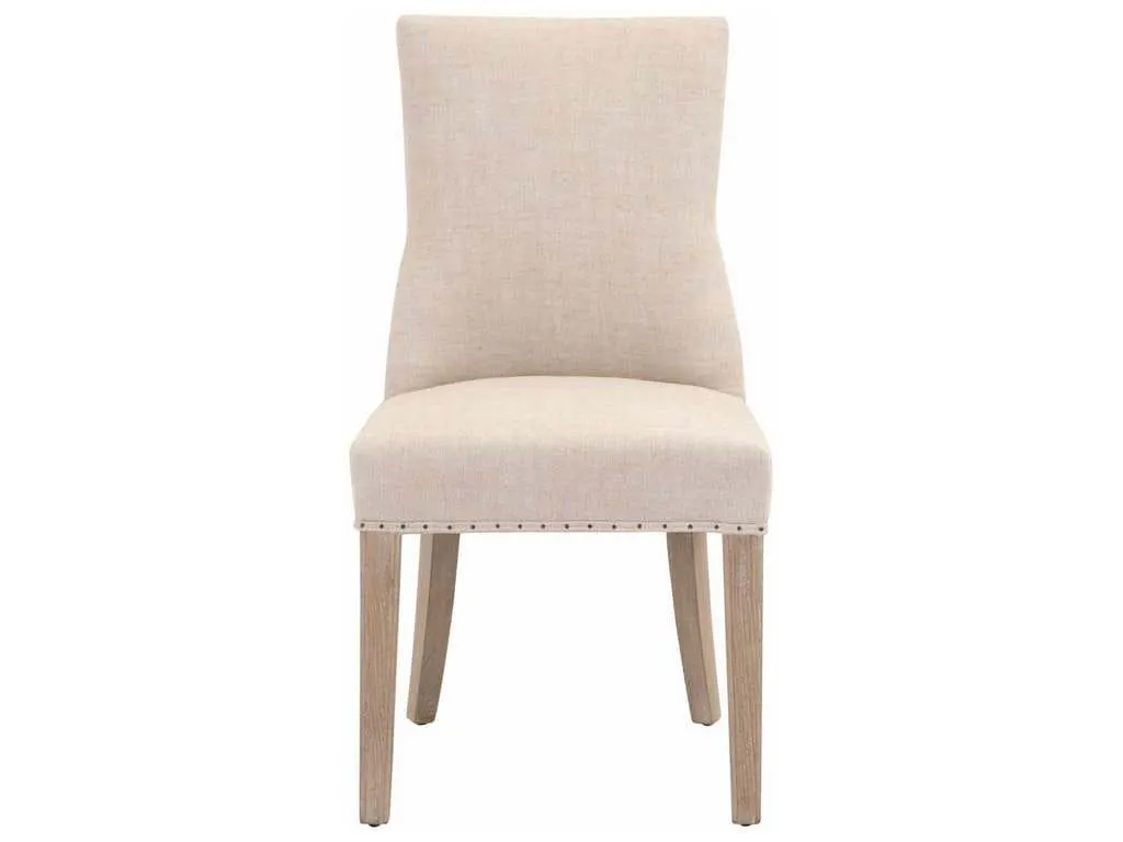 Essentials for Living 6416UP.BIS-BT/NG  Lourdes Dining Chair in Performance Bisque French Linen Natural Gray Ash