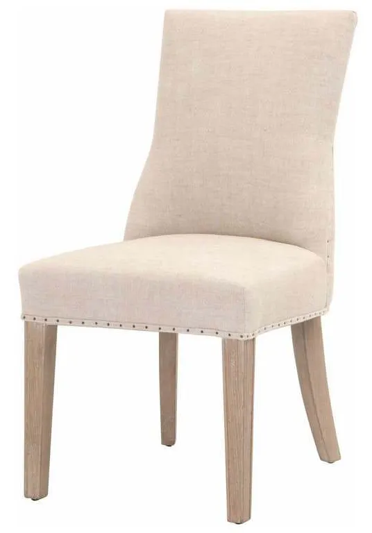 Essentials for Living 6416UP.BIS-BT/NG Lourdes Dining Chair in Performance Bisque French Linen Natural Gray Ash Essentials for Living 6416UP.BIS-BT/NG Lourdes Dining Chair in Performance Bisque French Linen Natural Gray Ash