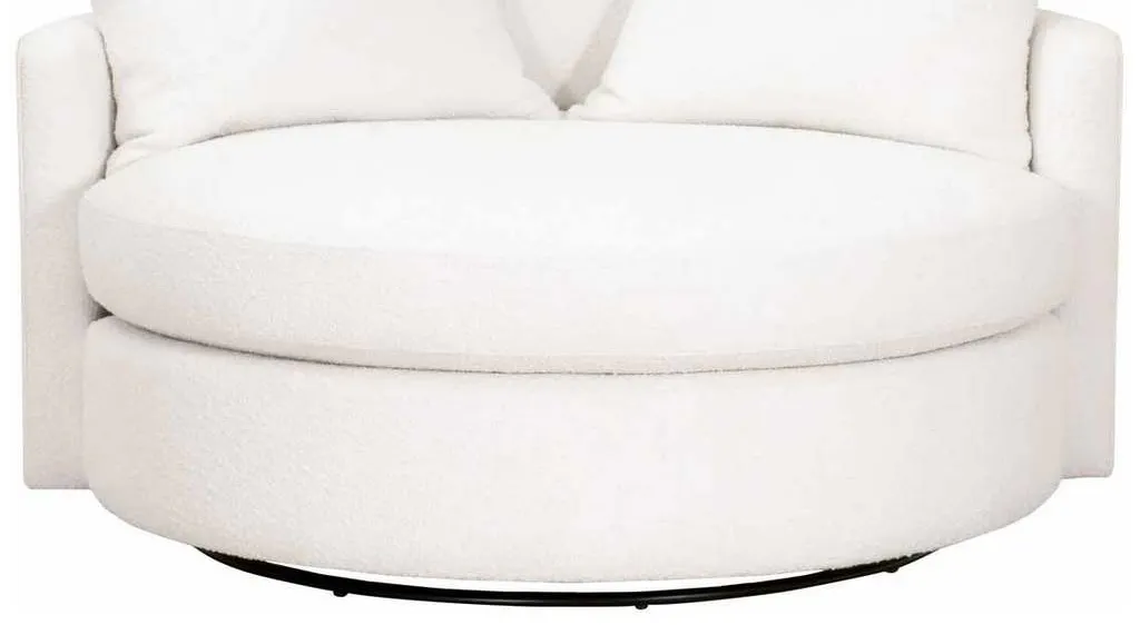 Essentials for Living 6644.BOU-SNO Lourne Grand Swivel Sofa Chair in Performance Boucle Snow Essentials for Living 6644.BOU-SNO Lourne Grand Swivel Sofa Chair in Performance Boucle Snow