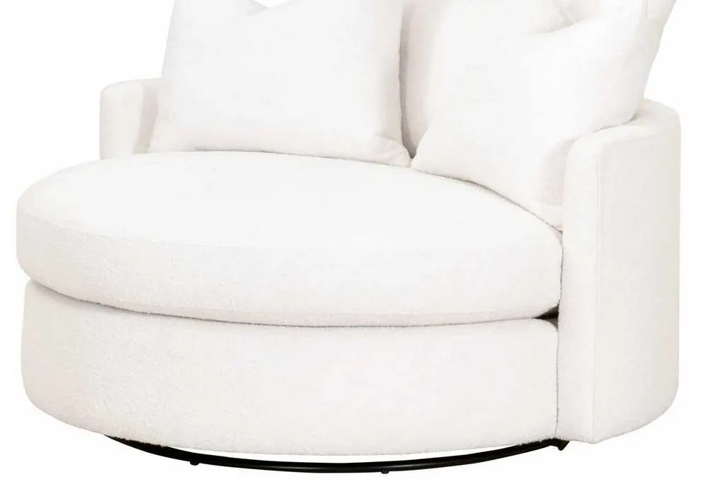 Essentials for Living 6644.BOU-SNO Lourne Grand Swivel Sofa Chair in Performance Boucle Snow Essentials for Living 6644.BOU-SNO Lourne Grand Swivel Sofa Chair in Performance Boucle Snow