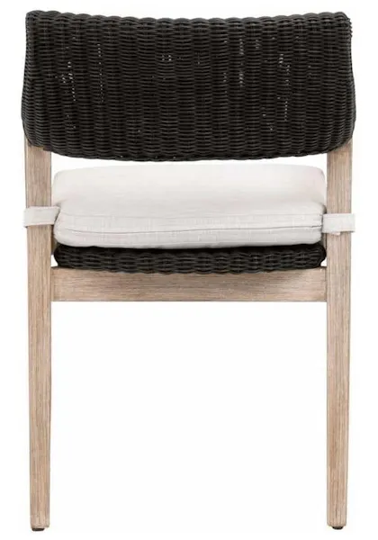 Essentials for Living 6810.BLR/WHT/NG Lucia Arm Chair in Black Rattan Performance White Speckle Natural Gray Mahogany Essentials for Living 6810.BLR/WHT/NG Lucia Arm Chair in Black Rattan Performance White Speckle Natural Gray Mahogany