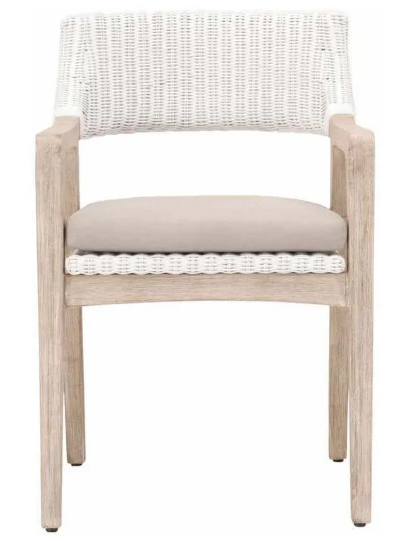 Essentials for Living 6810.WTR/LGRY/NG Lucia Arm Chair in White Rattan Light Gray Natural Gray Mahogany Essentials for Living 6810.WTR/LGRY/NG Lucia Arm Chair in White Rattan Light Gray Natural Gray Mahogany