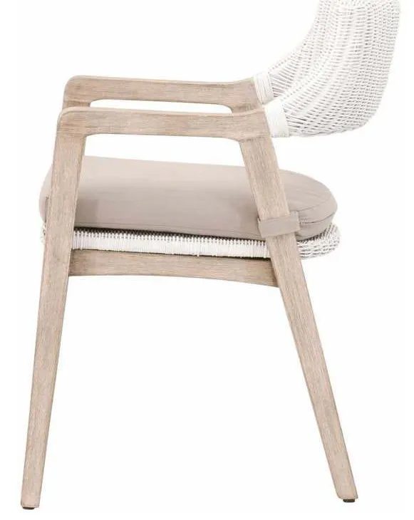 Essentials for Living 6810.WTR/LGRY/NG Lucia Arm Chair in White Rattan Light Gray Natural Gray Mahogany Essentials for Living 6810.WTR/LGRY/NG Lucia Arm Chair in White Rattan Light Gray Natural Gray Mahogany