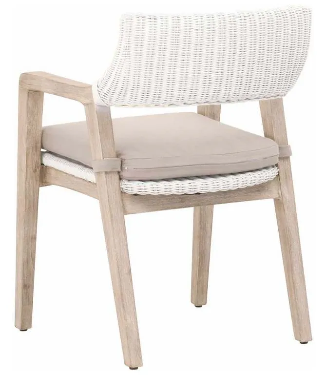 Essentials for Living 6810.WTR/LGRY/NG Lucia Arm Chair in White Rattan Light Gray Natural Gray Mahogany Essentials for Living 6810.WTR/LGRY/NG Lucia Arm Chair in White Rattan Light Gray Natural Gray Mahogany