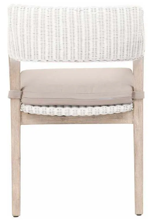 Essentials for Living 6810.WTR/LGRY/NG Lucia Arm Chair in White Rattan Light Gray Natural Gray Mahogany Essentials for Living 6810.WTR/LGRY/NG Lucia Arm Chair in White Rattan Light Gray Natural Gray Mahogany