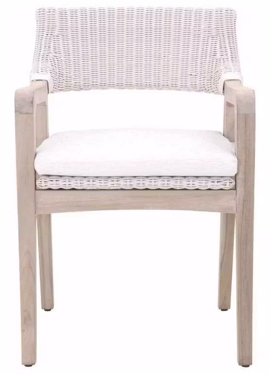 Essentials for Living 6810.PW/WHT/GT Lucia Outdoor Arm Chair in Pure White Synthetic Wicker Performance White Speckle Gray Teak Essentials for Living 6810.PW/WHT/GT Lucia Outdoor Arm Chair in Pure White Synthetic Wicker Performance White Speckle Gray Teak