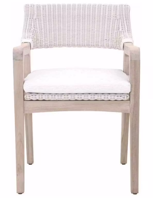 Essentials for Living 6810.PW/WHT/GT Lucia Outdoor Arm Chair in Pure White Synthetic Wicker Performance White Speckle Gray Teak Essentials for Living 6810.PW/WHT/GT Lucia Outdoor Arm Chair in Pure White Synthetic Wicker Performance White Speckle Gray Teak