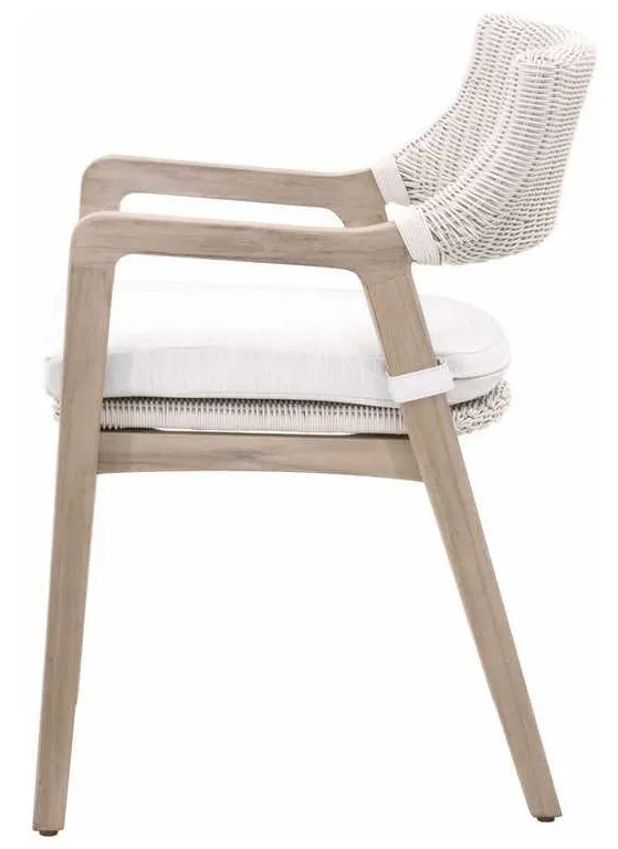 Essentials for Living 6810.PW/WHT/GT Lucia Outdoor Arm Chair in Pure White Synthetic Wicker Performance White Speckle Gray Teak Essentials for Living 6810.PW/WHT/GT Lucia Outdoor Arm Chair in Pure White Synthetic Wicker Performance White Speckle Gray Teak