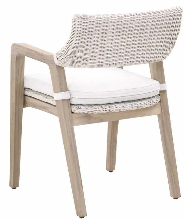 Essentials for Living 6810.PW/WHT/GT Lucia Outdoor Arm Chair in Pure White Synthetic Wicker Performance White Speckle Gray Teak Essentials for Living 6810.PW/WHT/GT Lucia Outdoor Arm Chair in Pure White Synthetic Wicker Performance White Speckle Gray Teak