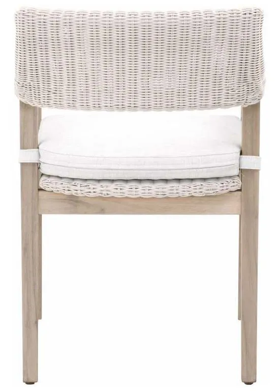 Essentials for Living 6810.PW/WHT/GT Lucia Outdoor Arm Chair in Pure White Synthetic Wicker Performance White Speckle Gray Teak Essentials for Living 6810.PW/WHT/GT Lucia Outdoor Arm Chair in Pure White Synthetic Wicker Performance White Speckle Gray Teak
