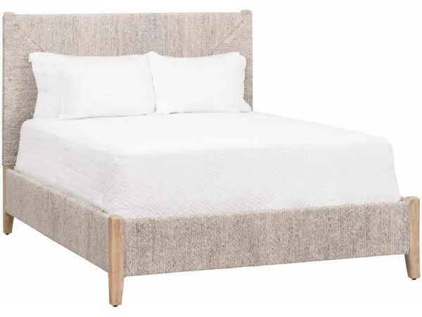Essentials for Living 6895-1.WWA/NG Malay Queen Bed in White Wash Abaca Rope Natural Gray Mahogany Essentials for Living 6895-1.WWA/NG Malay Queen Bed in White Wash Abaca Rope Natural Gray Mahogany