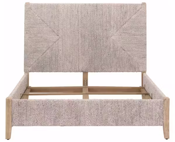 Essentials for Living 6895-1.WWA/NG Malay Queen Bed in White Wash Abaca Rope Natural Gray Mahogany Essentials for Living 6895-1.WWA/NG Malay Queen Bed in White Wash Abaca Rope Natural Gray Mahogany