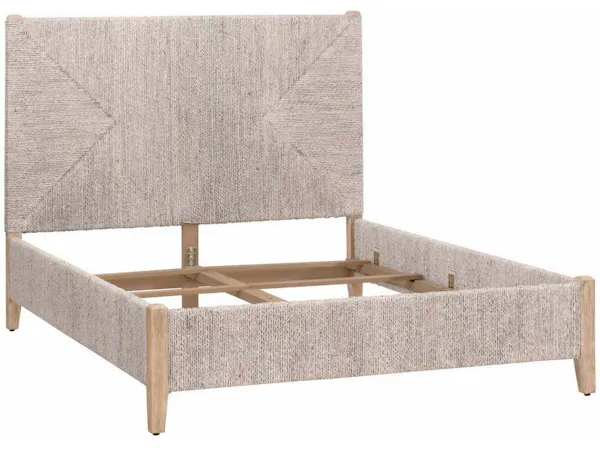 Essentials for Living 6895-1.WWA/NG Malay Queen Bed in White Wash Abaca Rope Natural Gray Mahogany Essentials for Living 6895-1.WWA/NG Malay Queen Bed in White Wash Abaca Rope Natural Gray Mahogany