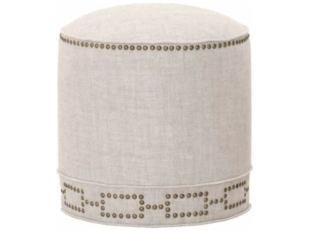Essentials for Living 6436.BIS-GLD  Marlow Ottoman in Performance Bisque French Linen
