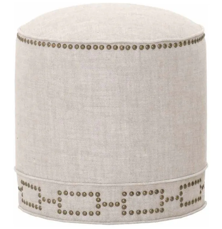 Essentials for Living 6436.BIS-GLD Marlow Ottoman in Performance Bisque French Linen Essentials for Living 6436.BIS-GLD Marlow Ottoman in Performance Bisque French Linen