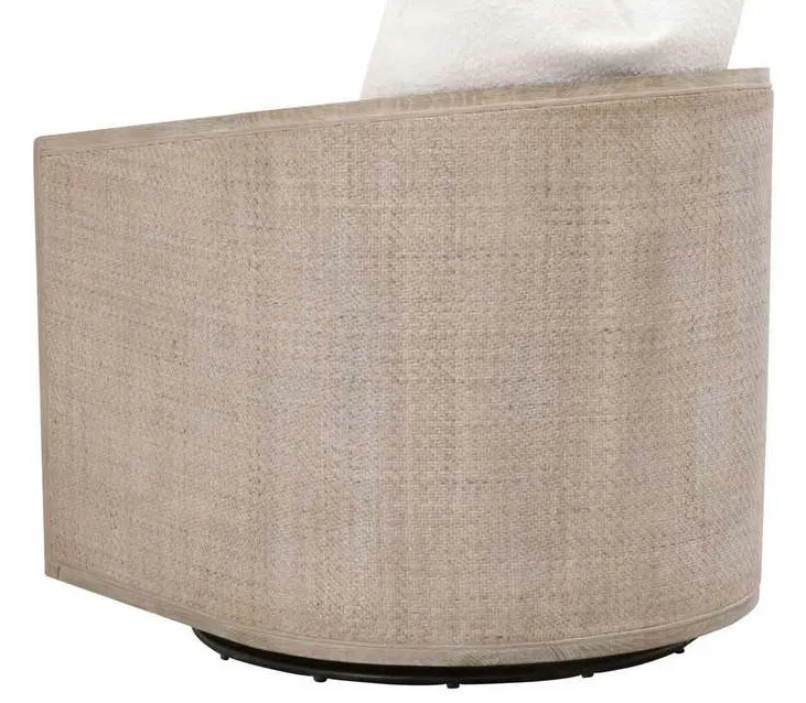 Essentials for Living 6643.BOU-SNO/NG McGuire Swivel Club Chair in Performance Boucle Snow Natural Gray Oak and Cane Essentials for Living 6643.BOU-SNO/NG McGuire Swivel Club Chair in Performance Boucle Snow Natural Gray Oak and Cane