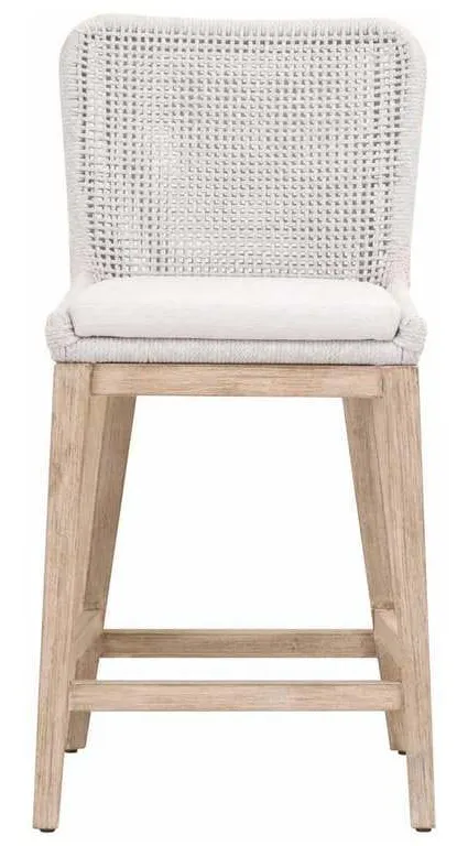 Essentials for Living 6853CS.WHT/WHT/NG Mesh Counter Stool in White Speckle Flat Rope Performance White Speckle Natural Gray Mahogany Essentials for Living 6853CS.WHT/WHT/NG Mesh Counter Stool in White Speckle Flat Rope Performance White Speckle Natural Gray Mahogany