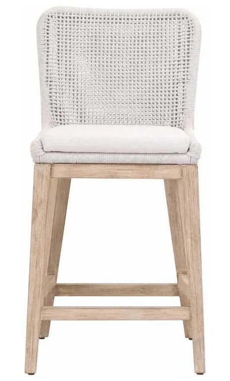 Essentials for Living 6853CS.WHT/WHT/NG Mesh Counter Stool in White Speckle Flat Rope Performance White Speckle Natural Gray Mahogany Essentials for Living 6853CS.WHT/WHT/NG Mesh Counter Stool in White Speckle Flat Rope Performance White Speckle Natural Gray Mahogany