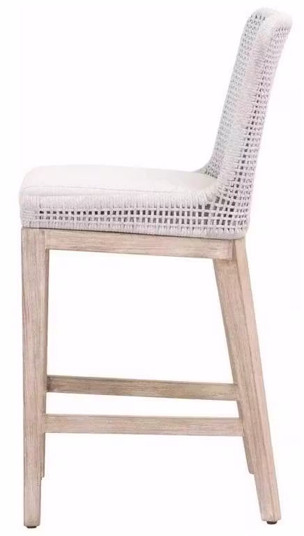 Essentials for Living 6853CS.WHT/WHT/NG Mesh Counter Stool in White Speckle Flat Rope Performance White Speckle Natural Gray Mahogany Essentials for Living 6853CS.WHT/WHT/NG Mesh Counter Stool in White Speckle Flat Rope Performance White Speckle Natural Gray Mahogany