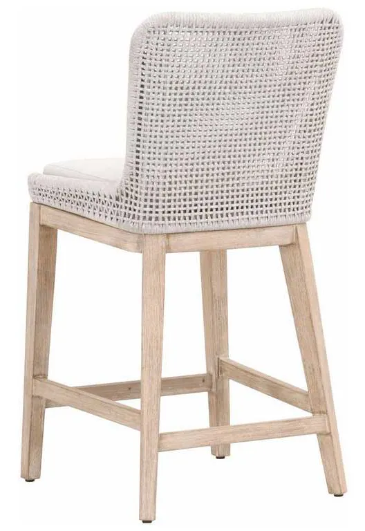 Essentials for Living 6853CS.WHT/WHT/NG Mesh Counter Stool in White Speckle Flat Rope Performance White Speckle Natural Gray Mahogany Essentials for Living 6853CS.WHT/WHT/NG Mesh Counter Stool in White Speckle Flat Rope Performance White Speckle Natural Gray Mahogany