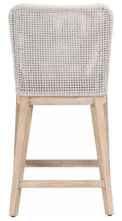Essentials for Living 6853CS.WHT/WHT/NG Mesh Counter Stool in White Speckle Flat Rope Performance White Speckle Natural Gray Mahogany Essentials for Living 6853CS.WHT/WHT/NG Mesh Counter Stool in White Speckle Flat Rope Performance White Speckle Natural Gray Mahogany