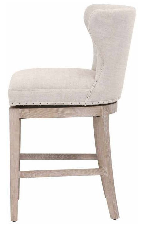 Essentials For Living 6421-CSUP.BIS-BT/NG Milton Swivel Counter Stool in Performance Bisque French Linen Natural Gray Ash Essentials For Living 6421-CSUP.BIS-BT/NG Milton Swivel Counter Stool in Performance Bisque French Linen Natural Gray Ash
