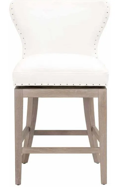 Essentials for Living 6421-CSUP.LPPRL-BT/NG Milton Swivel Counter Stool in LiveSmart Peyton Pearl Natural Gray Ash Essentials for Living 6421-CSUP.LPPRL-BT/NG Milton Swivel Counter Stool in LiveSmart Peyton Pearl Natural Gray Ash