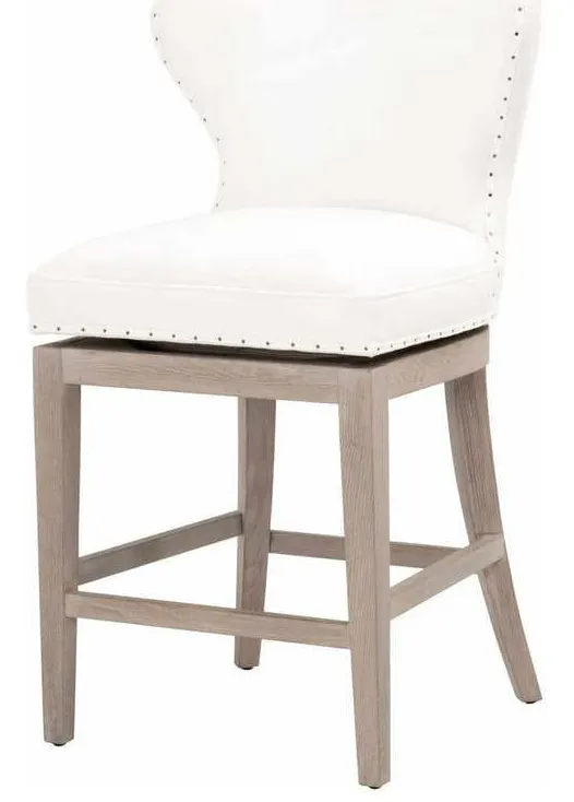 Essentials for Living 6421-CSUP.LPPRL-BT/NG Milton Swivel Counter Stool in LiveSmart Peyton Pearl Natural Gray Ash Essentials for Living 6421-CSUP.LPPRL-BT/NG Milton Swivel Counter Stool in LiveSmart Peyton Pearl Natural Gray Ash