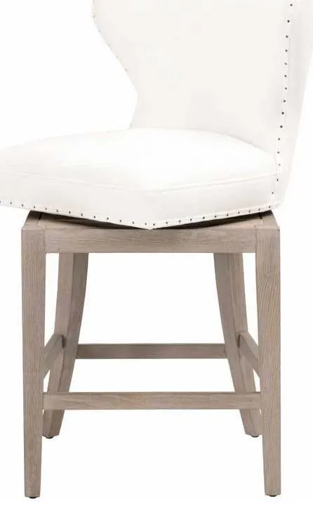 Essentials for Living 6421-CSUP.LPPRL-BT/NG Milton Swivel Counter Stool in LiveSmart Peyton Pearl Natural Gray Ash Essentials for Living 6421-CSUP.LPPRL-BT/NG Milton Swivel Counter Stool in LiveSmart Peyton Pearl Natural Gray Ash