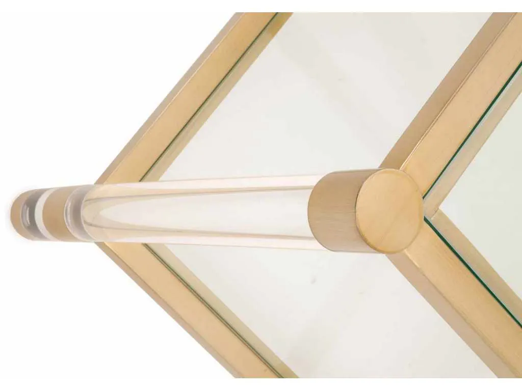 Essentials For Living 6074.BBRS/CLR Nouveau End Table in Brushed Brass Lucite Clear Glass Essentials For Living 6074.BBRS/CLR Nouveau End Table in Brushed Brass Lucite Clear Glass
