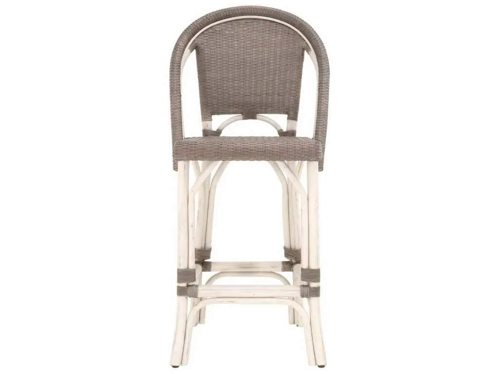 Essentials for Living Z-T0647  Paris Counter Stool in Antique White Rattan Sanded Gray