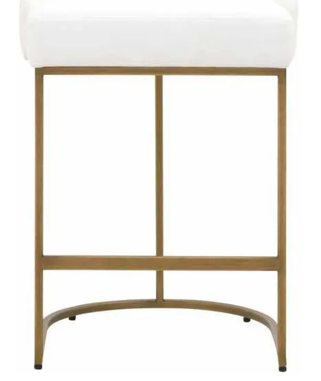 Essentials For Living 6011CS.LPPRL-BGLD Parissa Counter Stool in LiveSmart Peyton Pearl Brushed Gold Essentials For Living 6011CS.LPPRL-BGLD Parissa Counter Stool in LiveSmart Peyton Pearl Brushed Gold