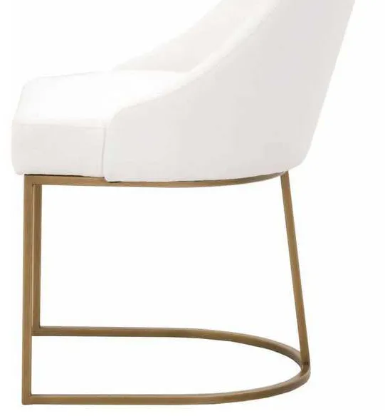 Essentials For Living 6011.LPPRL-BGLD Parissa Dining Chair in LiveSmart Peyton Pearl Brushed Gold Essentials For Living 6011.LPPRL-BGLD Parissa Dining Chair in LiveSmart Peyton Pearl Brushed Gold