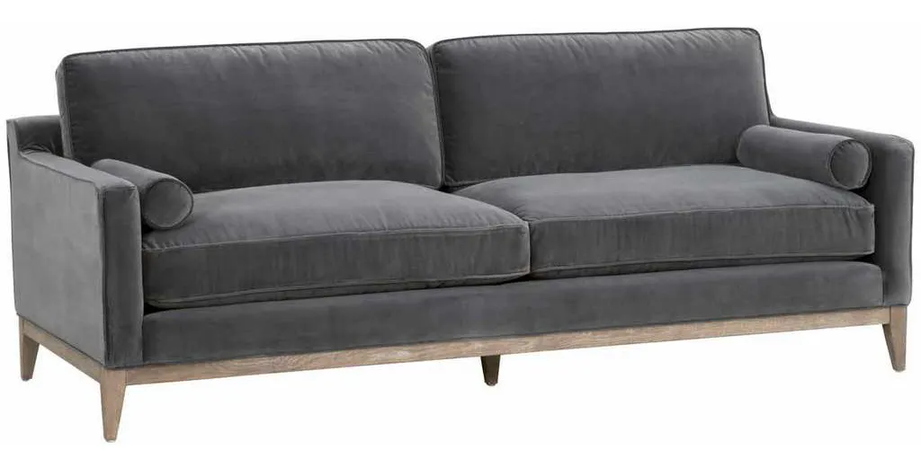 Essentials For Living 6602-3.DDOV/NG Parker 86 inch Post Modern Sofa in Dark Dove Velvet Natural Gray Oak Essentials For Living 6602-3.DDOV/NG Parker 86 inch Post Modern Sofa in Dark Dove Velvet Natural Gray Oak