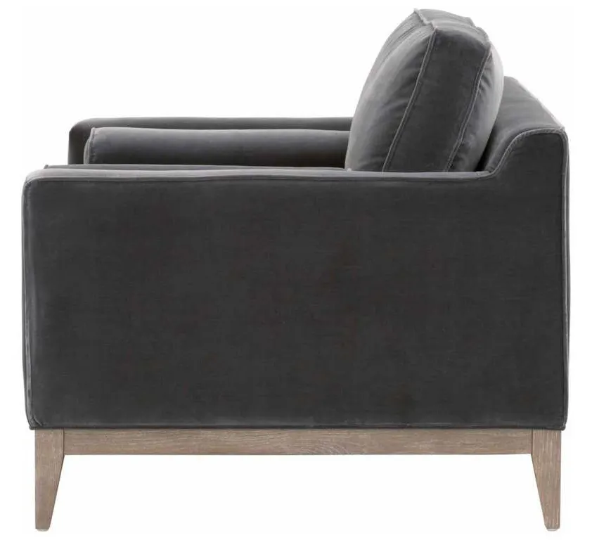 Essentials For Living 6602-1.DDOV/NG Parker Post Modern Sofa Chair in Dark Dove Velvet Natural Gray Oak Essentials For Living 6602-1.DDOV/NG Parker Post Modern Sofa Chair in Dark Dove Velvet Natural Gray Oak