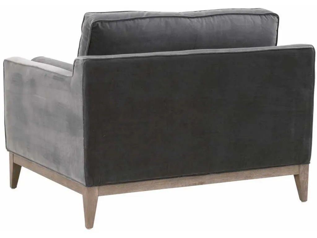 Essentials For Living 6602-1.DDOV/NG Parker Post Modern Sofa Chair in Dark Dove Velvet Natural Gray Oak Essentials For Living 6602-1.DDOV/NG Parker Post Modern Sofa Chair in Dark Dove Velvet Natural Gray Oak