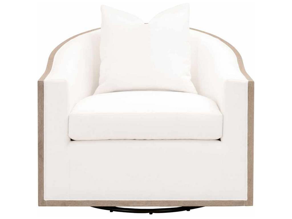 Essentials for Living 6656.LPPRL/NG  Paxton Swivel Club Chair in LiveSmart Peyton Pearl Natural Gray Oak