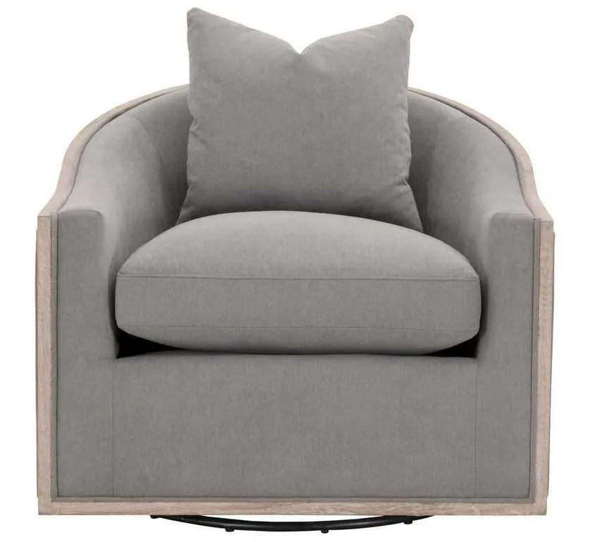 Essentials For Living 6656.LPSLA/NG Paxton Swivel Club Chair in LiveSmart Peyton Slate Natural Gray Oak Essentials For Living 6656.LPSLA/NG Paxton Swivel Club Chair in LiveSmart Peyton Slate Natural Gray Oak