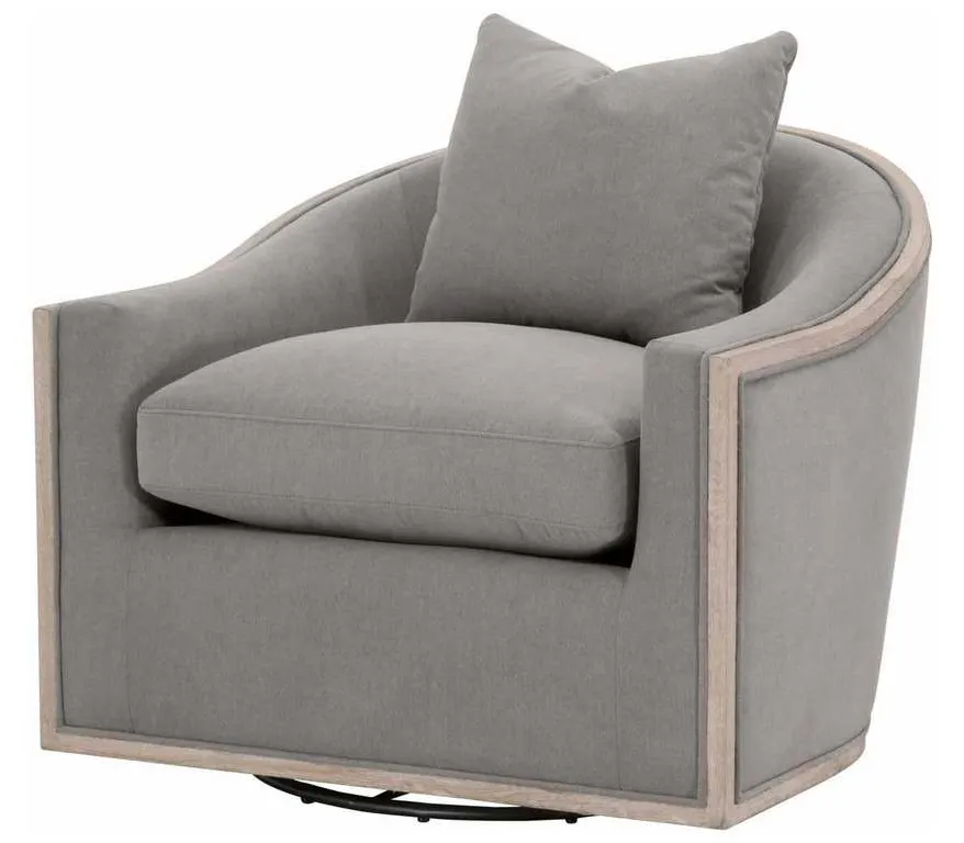 Essentials For Living 6656.LPSLA/NG Paxton Swivel Club Chair in LiveSmart Peyton Slate Natural Gray Oak Essentials For Living 6656.LPSLA/NG Paxton Swivel Club Chair in LiveSmart Peyton Slate Natural Gray Oak