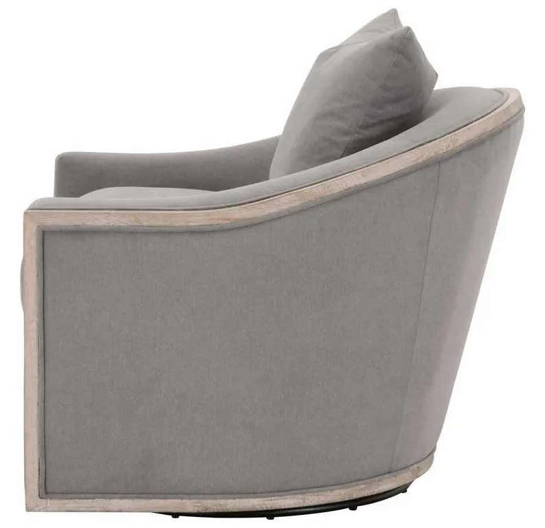 Essentials For Living 6656.LPSLA/NG Paxton Swivel Club Chair in LiveSmart Peyton Slate Natural Gray Oak Essentials For Living 6656.LPSLA/NG Paxton Swivel Club Chair in LiveSmart Peyton Slate Natural Gray Oak
