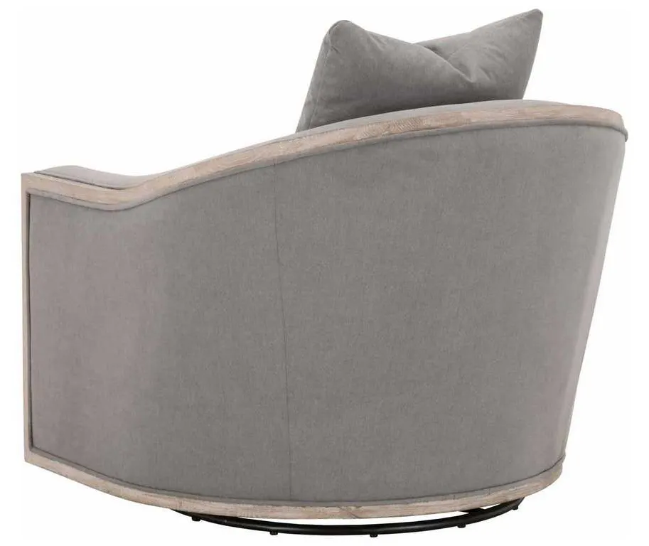 Essentials For Living 6656.LPSLA/NG Paxton Swivel Club Chair in LiveSmart Peyton Slate Natural Gray Oak Essentials For Living 6656.LPSLA/NG Paxton Swivel Club Chair in LiveSmart Peyton Slate Natural Gray Oak
