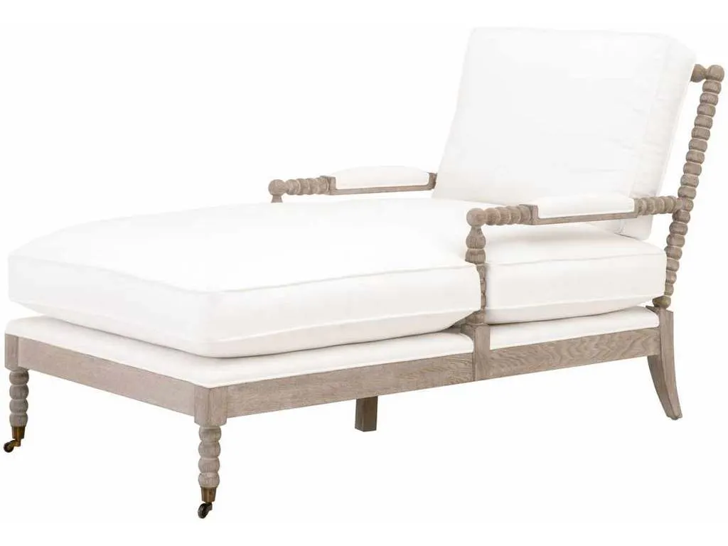 Essentials For Living 6647.LPPRL/NG  Rouleau Chaise Lounge in LiveSmart Peyton Pearl Natural Gray Oak